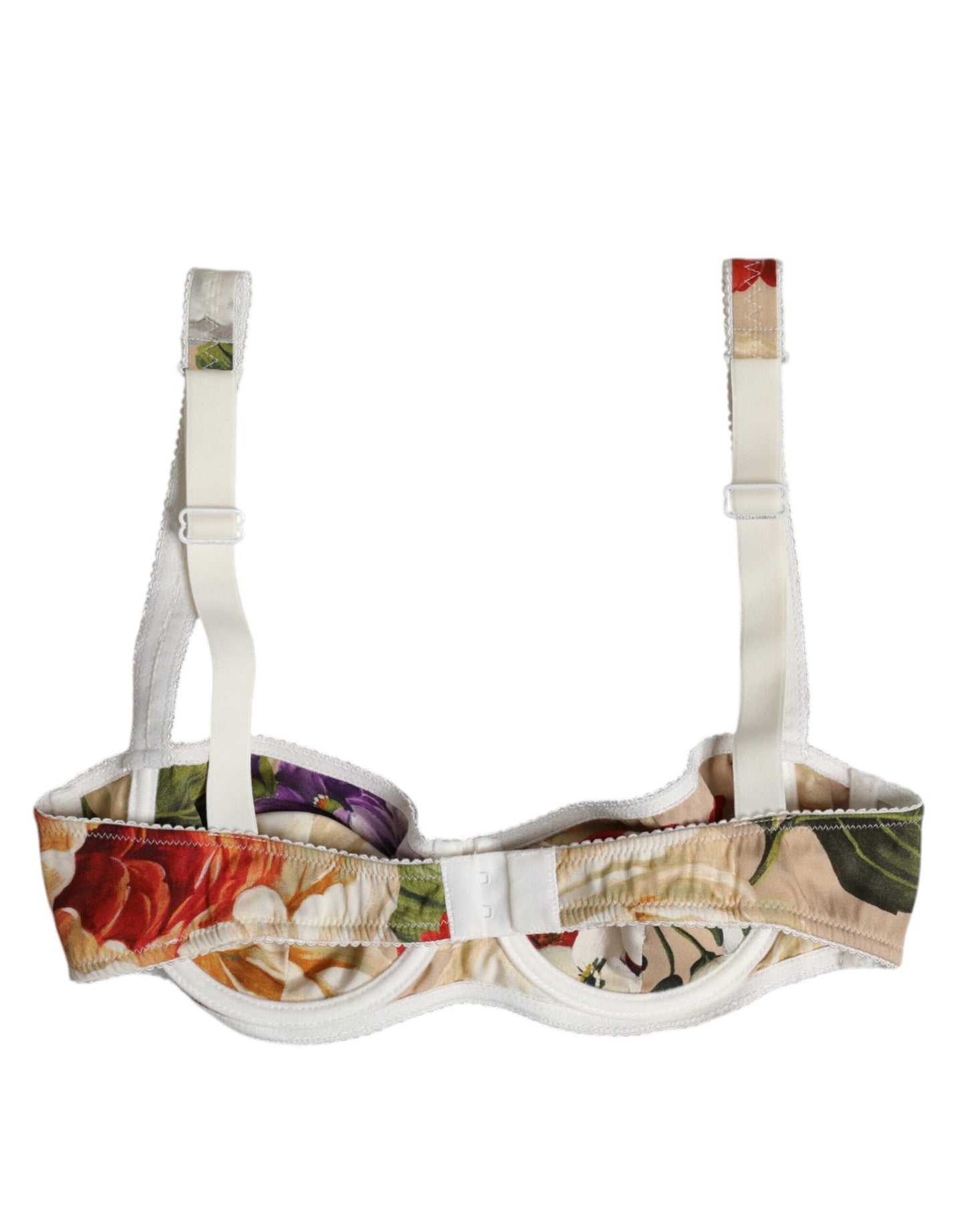 Soutien-gorge à armatures balconnet fleuri beige Dolce & Gabbana