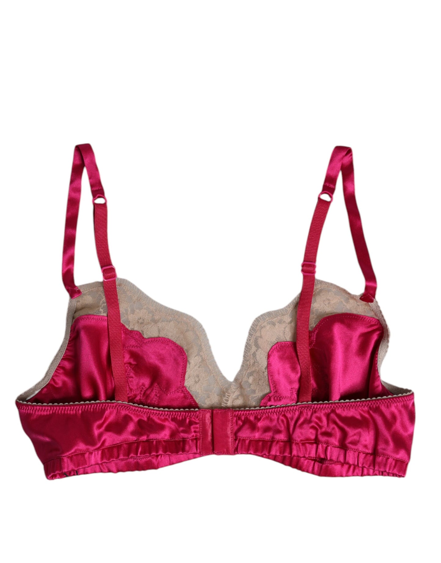 Soutien-gorge sans armatures Dolce & Gabbana en soie et dentelle florale magenta