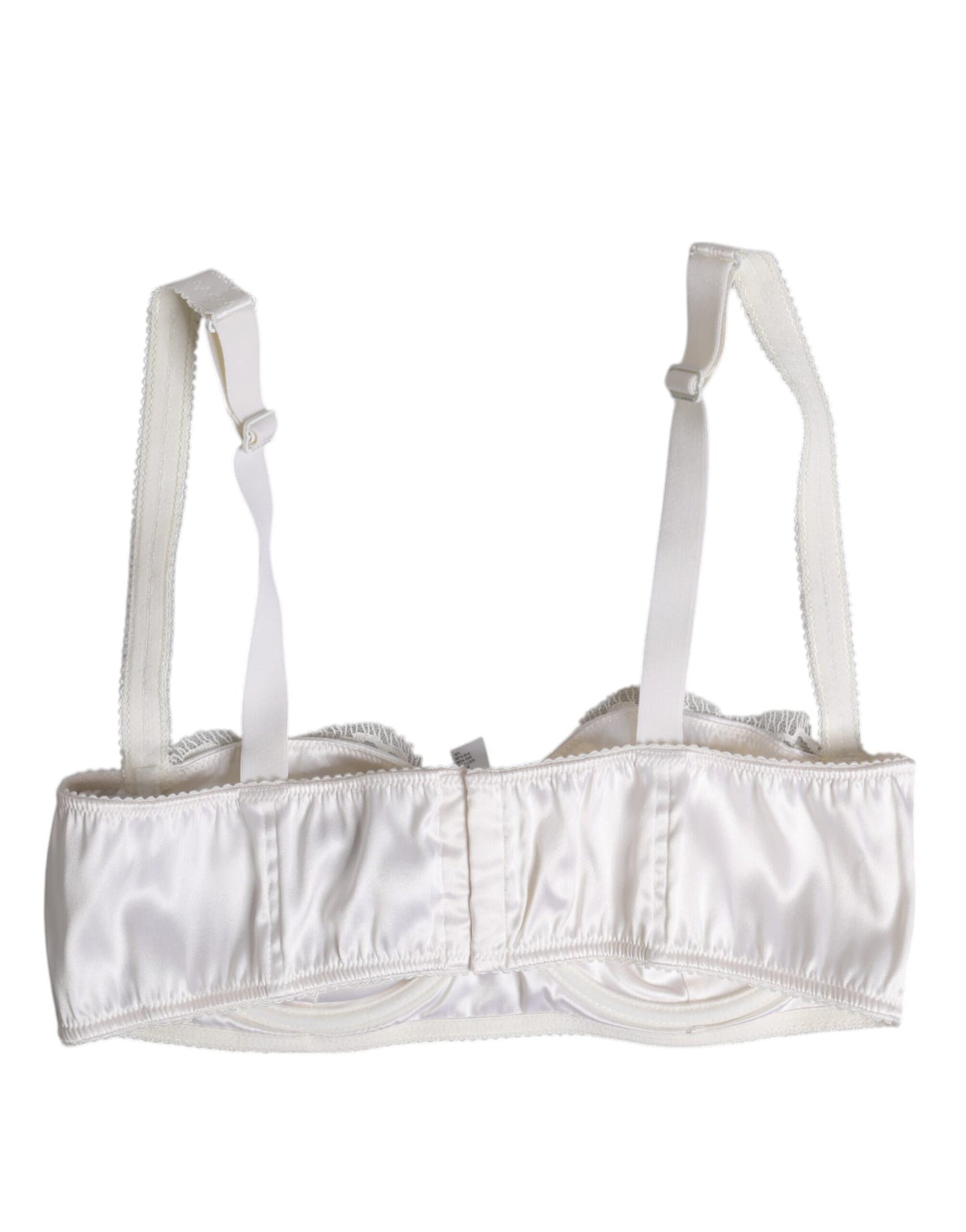 Soutien-gorge balconnet à armatures en soie blanche Dolce & Gabbana