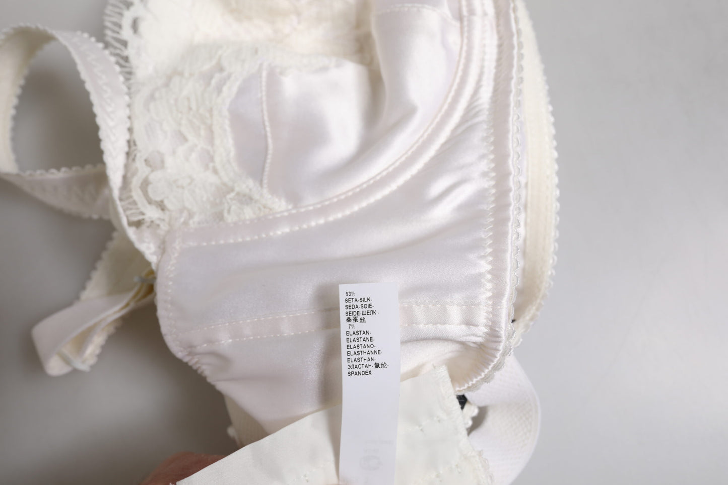 Soutien-gorge balconnet à armatures en soie blanche Dolce & Gabbana
