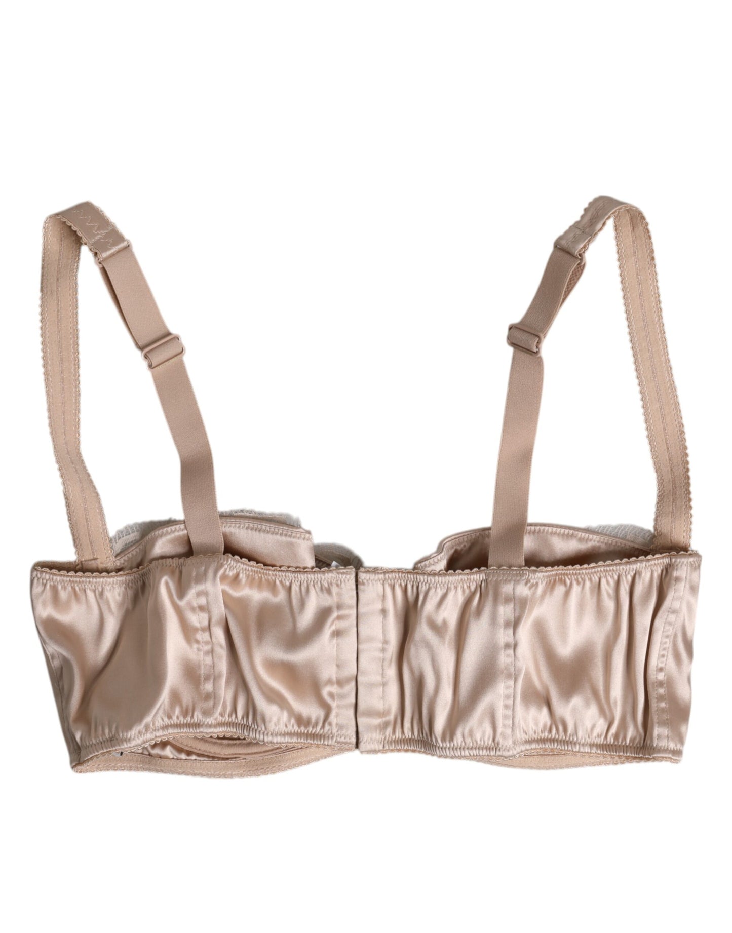 Soutien-gorge balconnet à armatures en soie beige Dolce & Gabbana