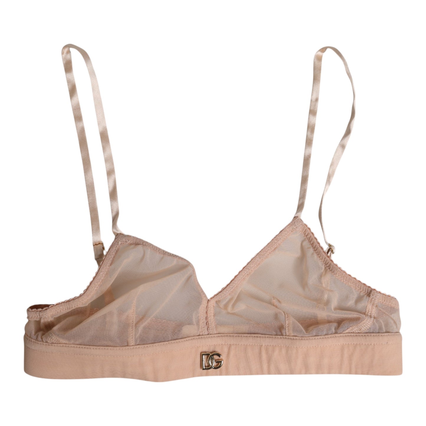 Soutien-gorge sans armatures Dolce & Gabbana en nylon rose poudré avec logo DG