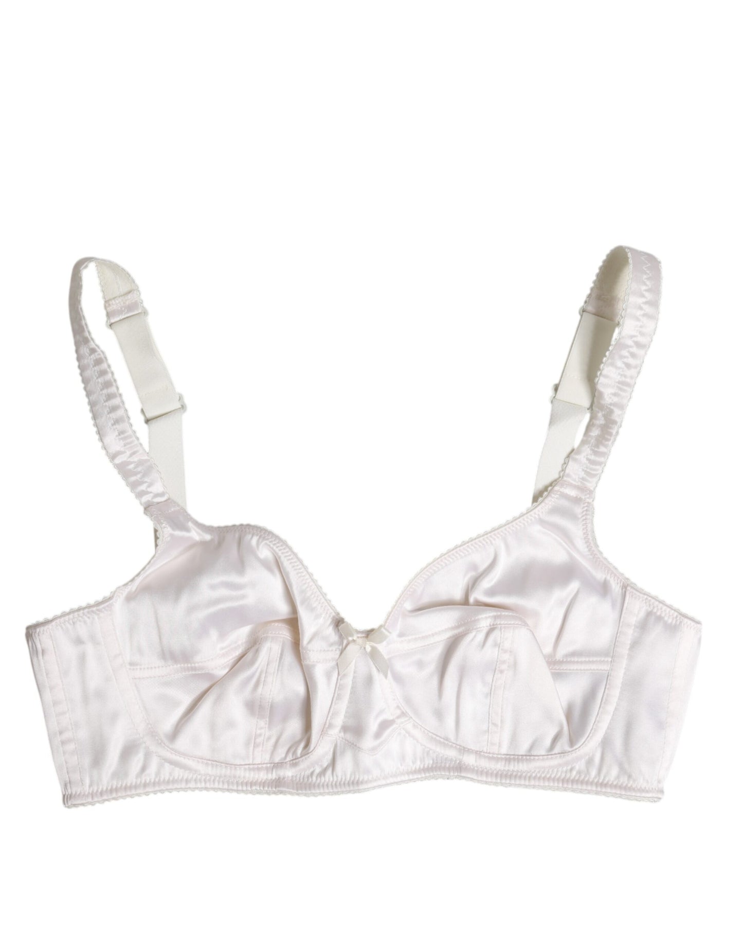 Soutien-gorge balconnet sans armatures en soie blanche Dolce & Gabbana