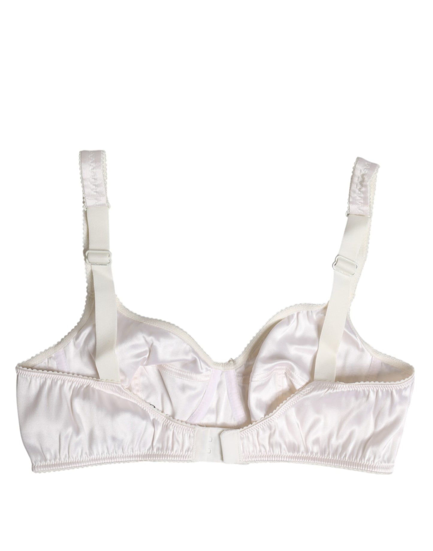 Soutien-gorge balconnet sans armatures en soie blanche Dolce & Gabbana