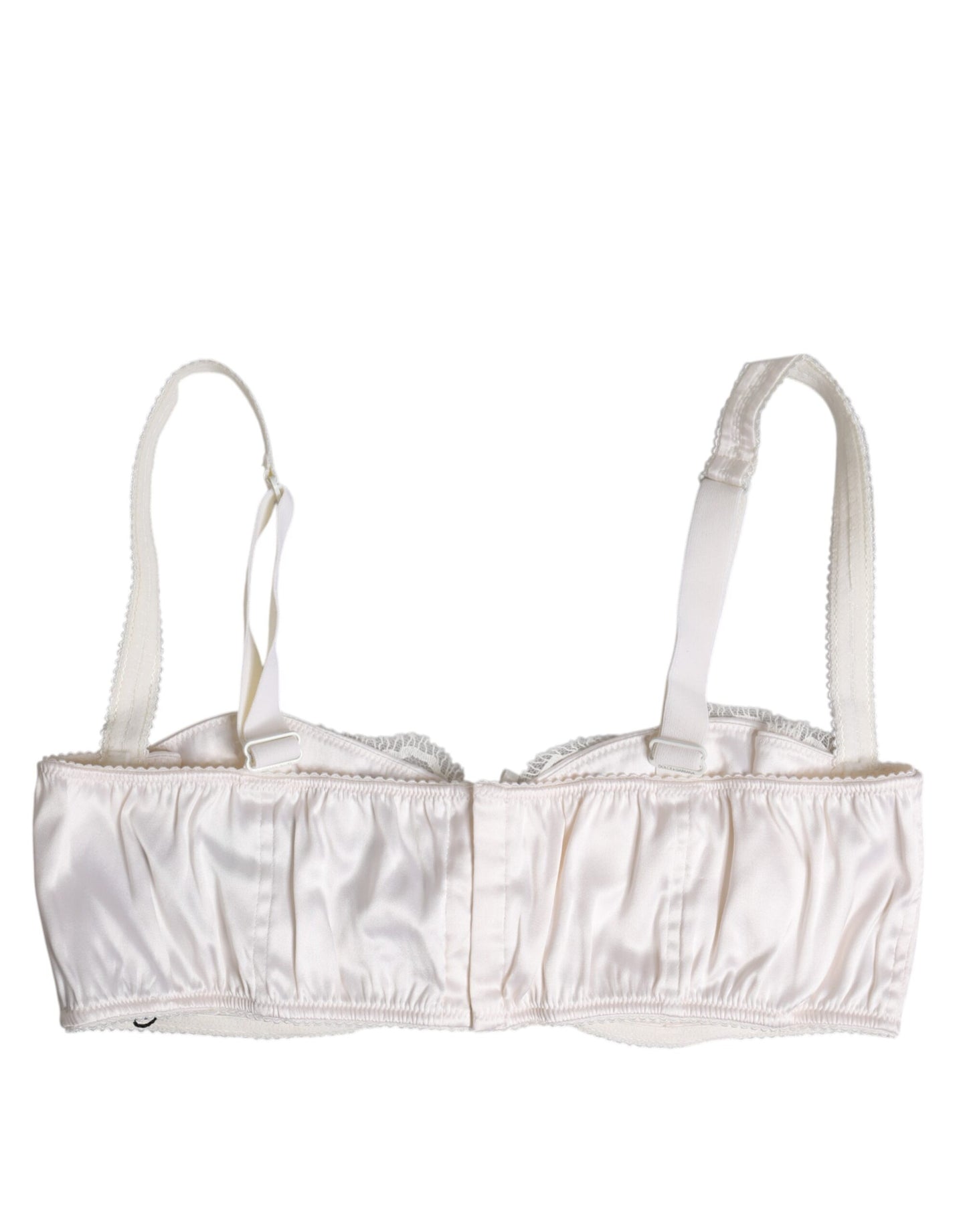Soutien-gorge balconnet à armatures en soie blanche Dolce & Gabbana
