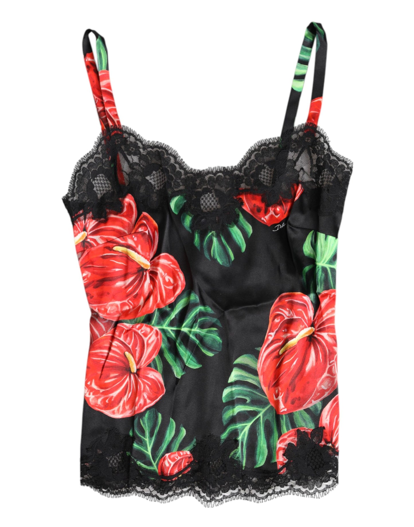 Dolce & Gabbana Débardeur en soie à fleurs multicolores Lingerie Sous-vêtements