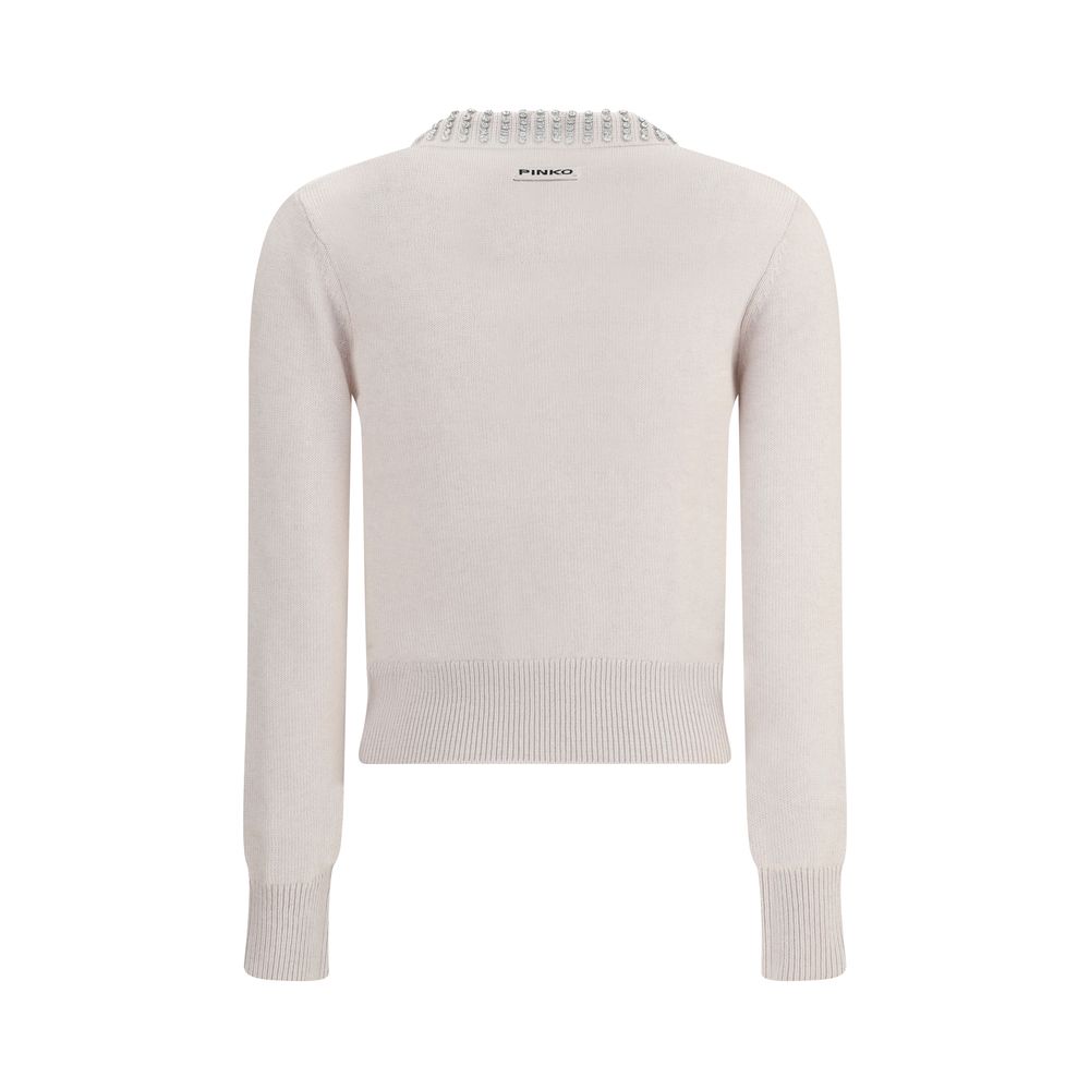 Pull col décoré de strass PINKO
