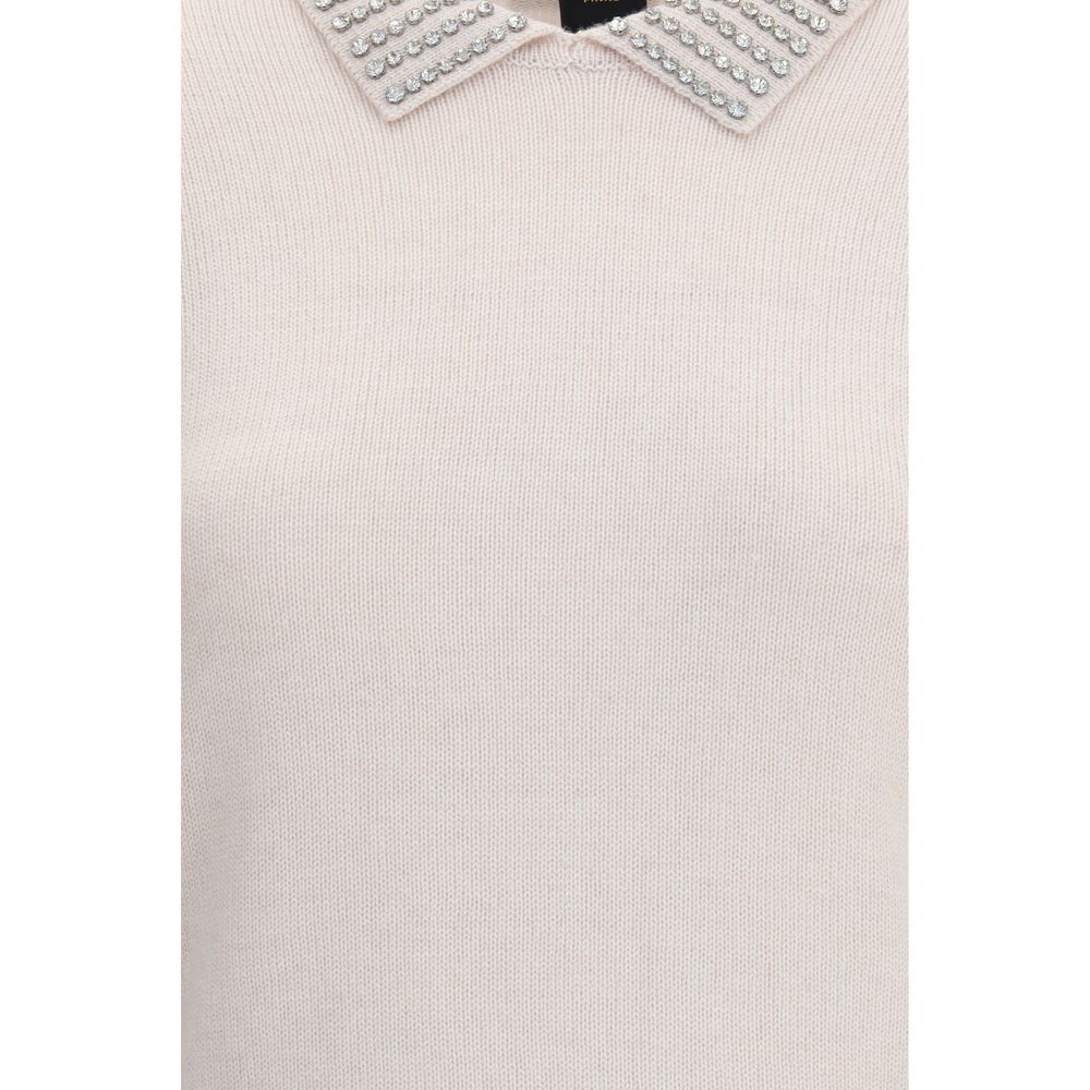Pull col décoré de strass PINKO