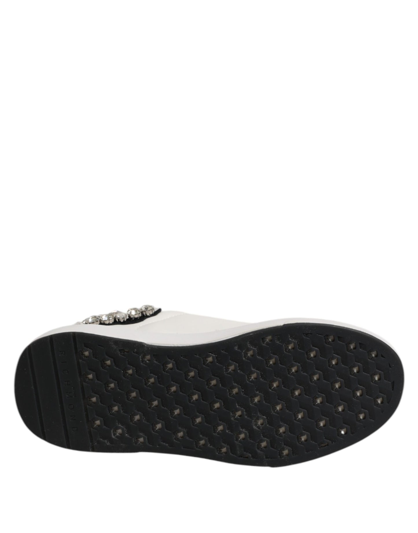 John Richmond White Rhinestone Embellished Sneakers Shoes by John Richmond