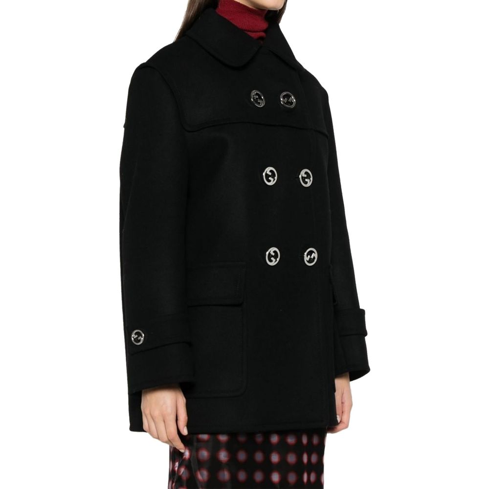 Manteau croisé en laine Gucci