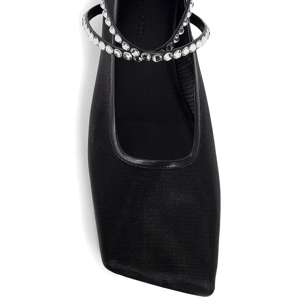 Amina Muaddi Mesh Crystal Ballerina Flats by Amina Muaddi