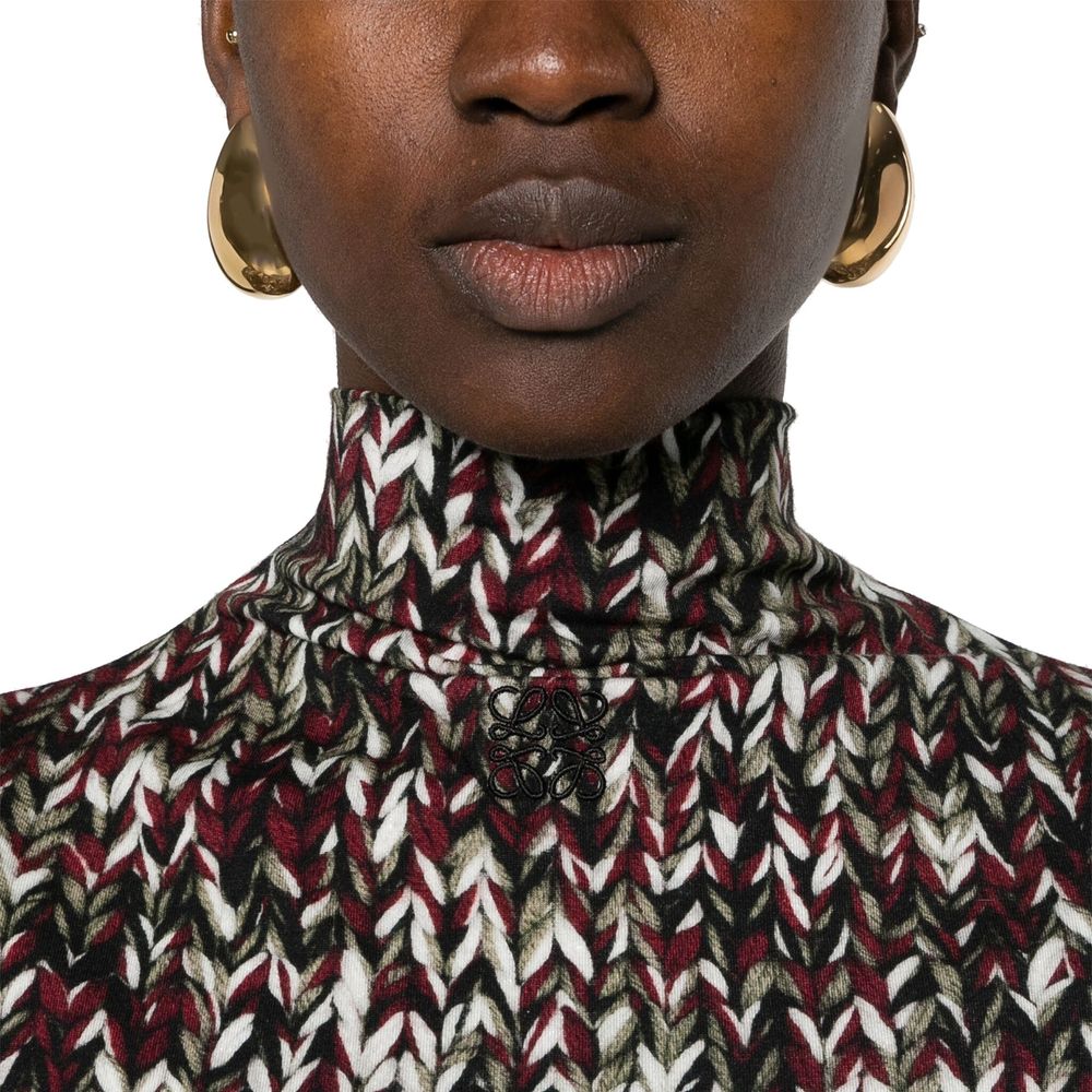 Robe longue en maille imprimée Loewe