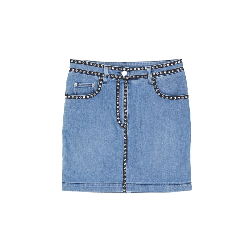 Jupe en jean de coton Moschino Couture