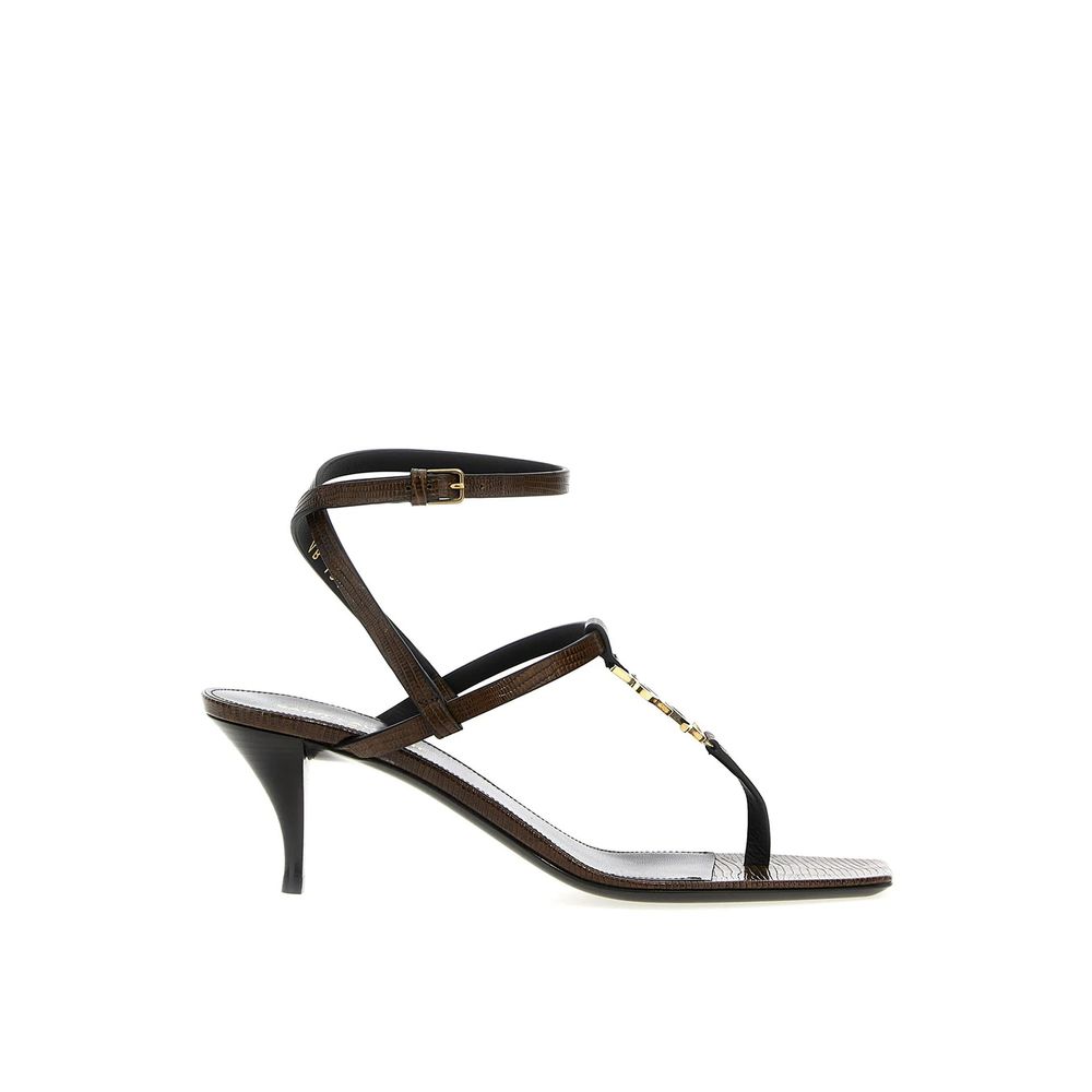 Saint Laurent Cassandra Leather Flip Flop Sandals