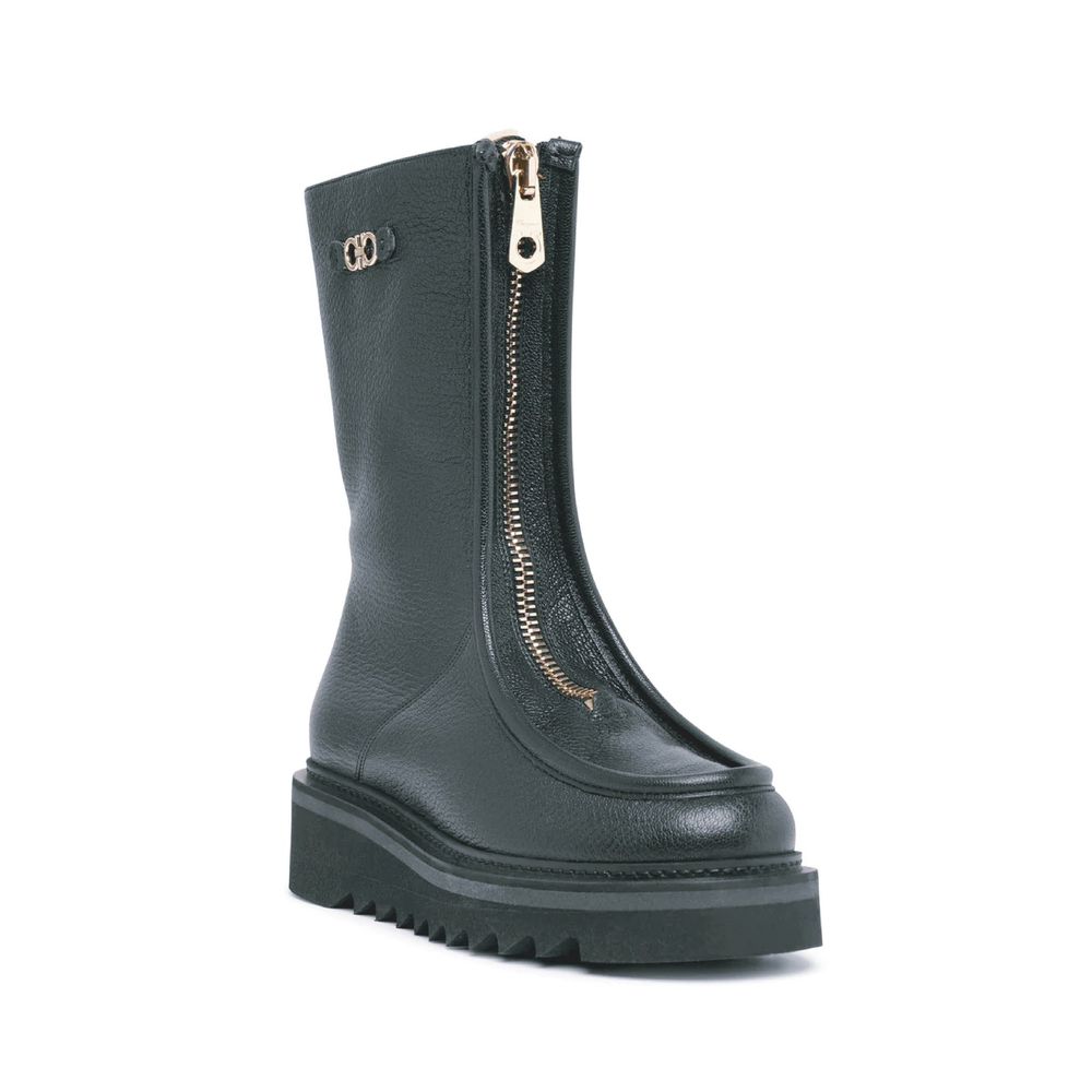 Salvatore Ferragamo Eurialo Leather Boots by Salvatore Ferragamo