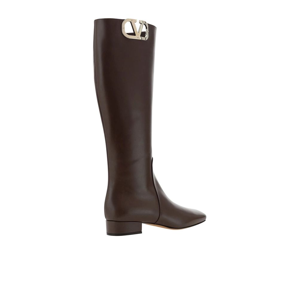 Valentino Garavani Leather Logo Boots by Valentino Garavani
