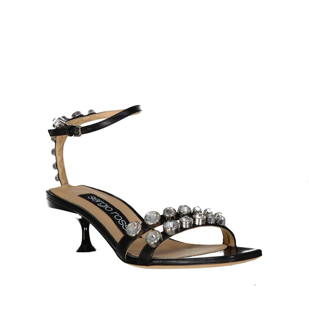 Sergio Rossi Leather Crystal Sandals by Sergio Rossi