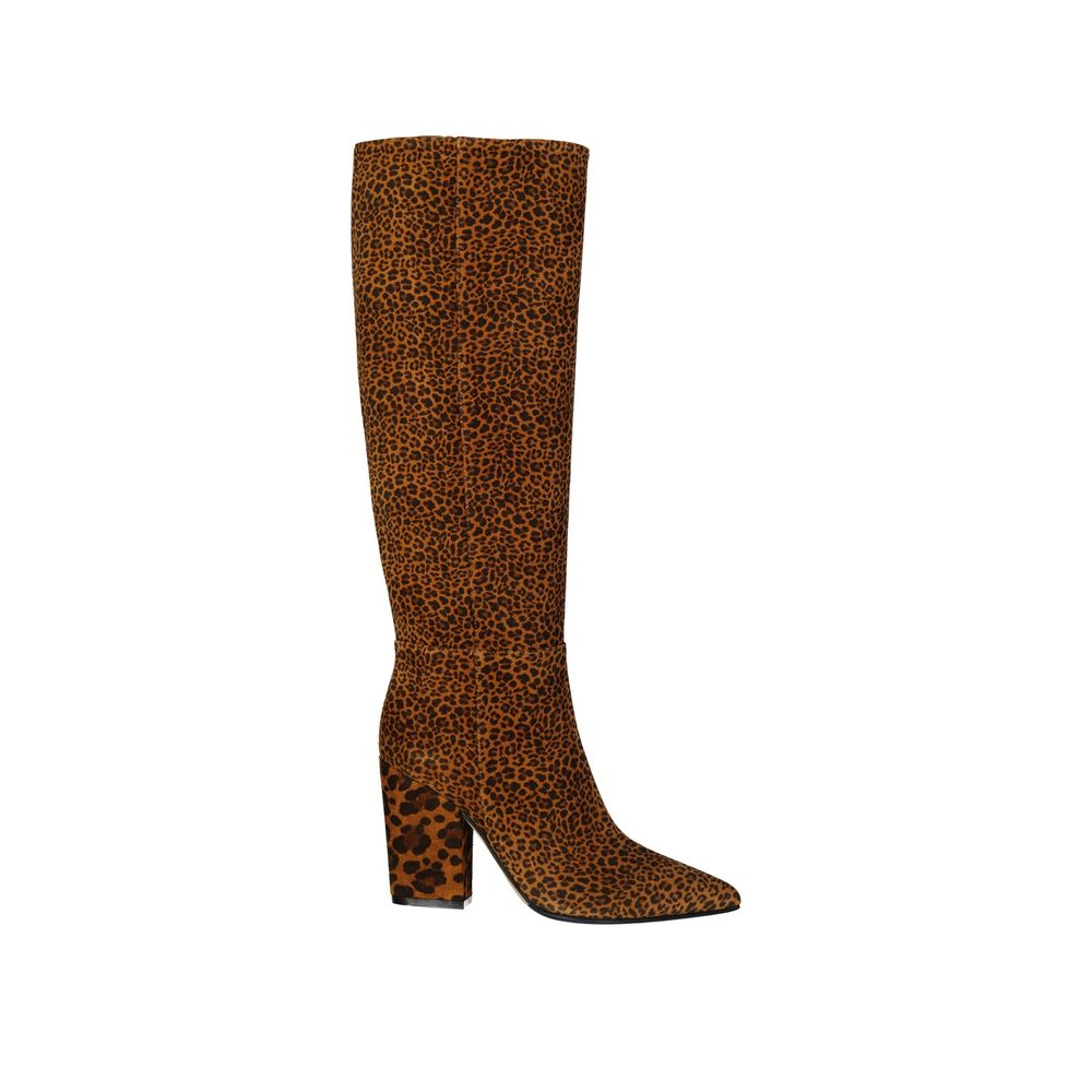 Sergio Rossi Leopard-Print Leather Boots by Sergio Rossi