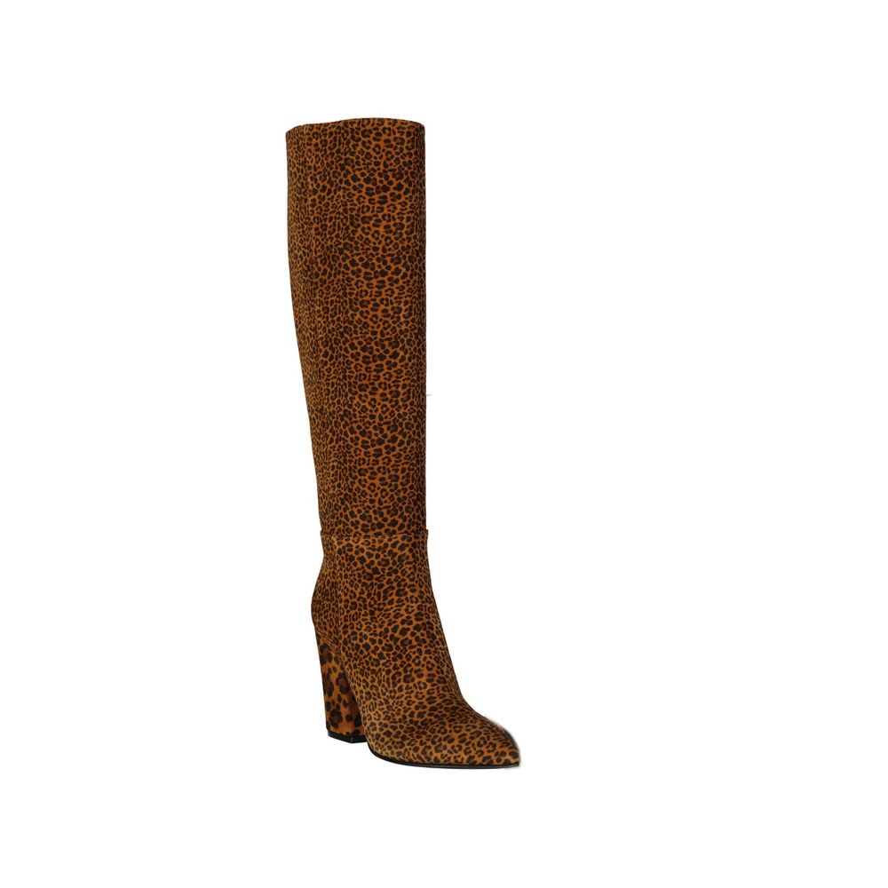 Sergio Rossi Leopard-Print Leather Boots by Sergio Rossi