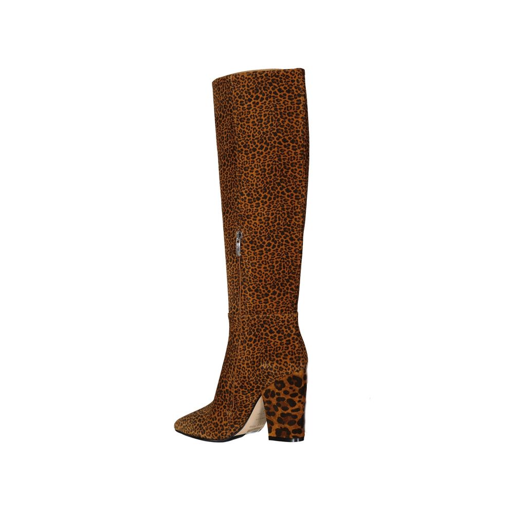 Sergio Rossi Leopard-Print Leather Boots by Sergio Rossi