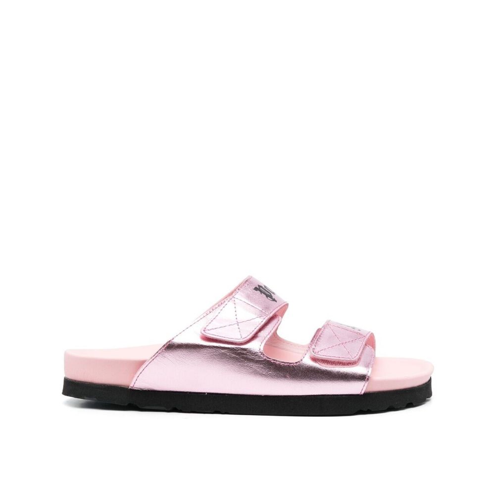 Palm Angels Leather Logo Sandals by Palm Angels