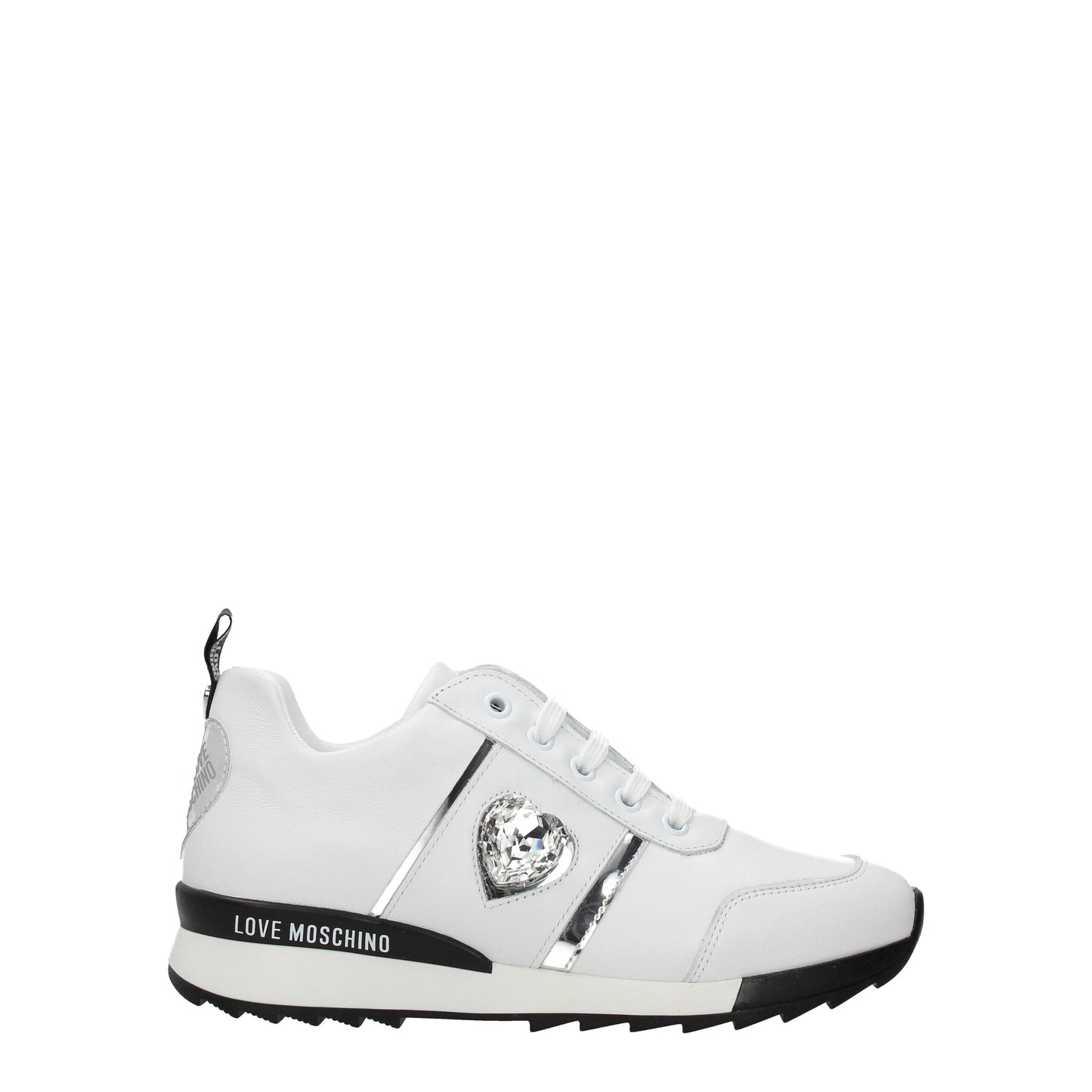 Love Moschino White Leather Low Tops by Love Moschino