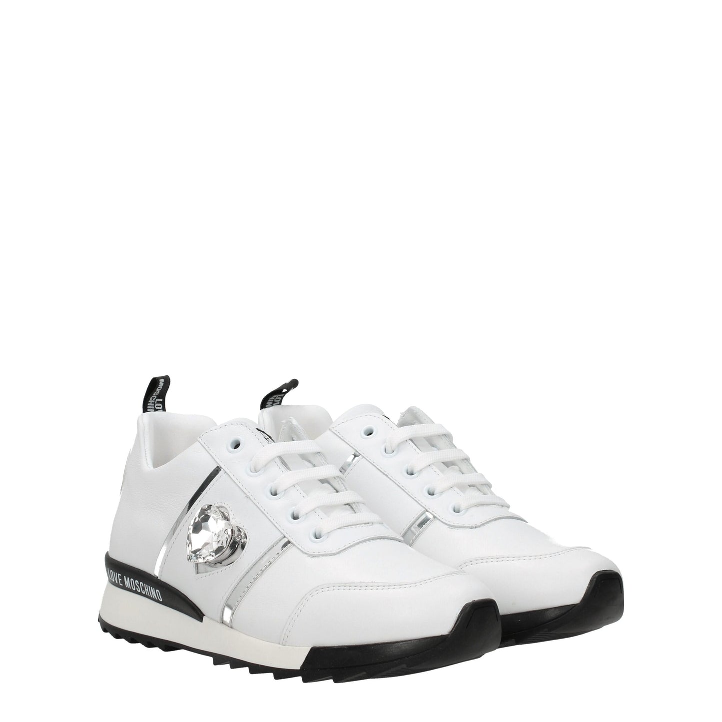 Love Moschino White Leather Low Tops by Love Moschino