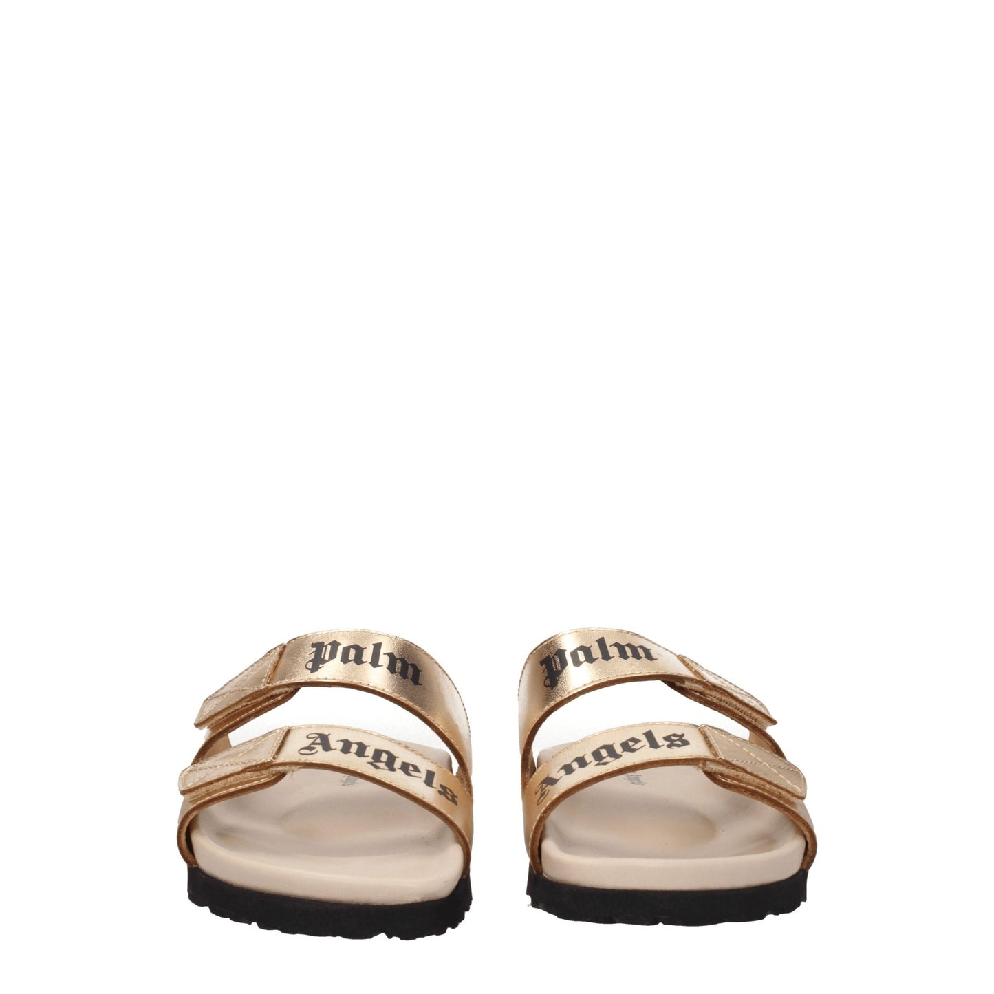 Palm Angels Gold Leather Slippers Sandals - from Palm Angels