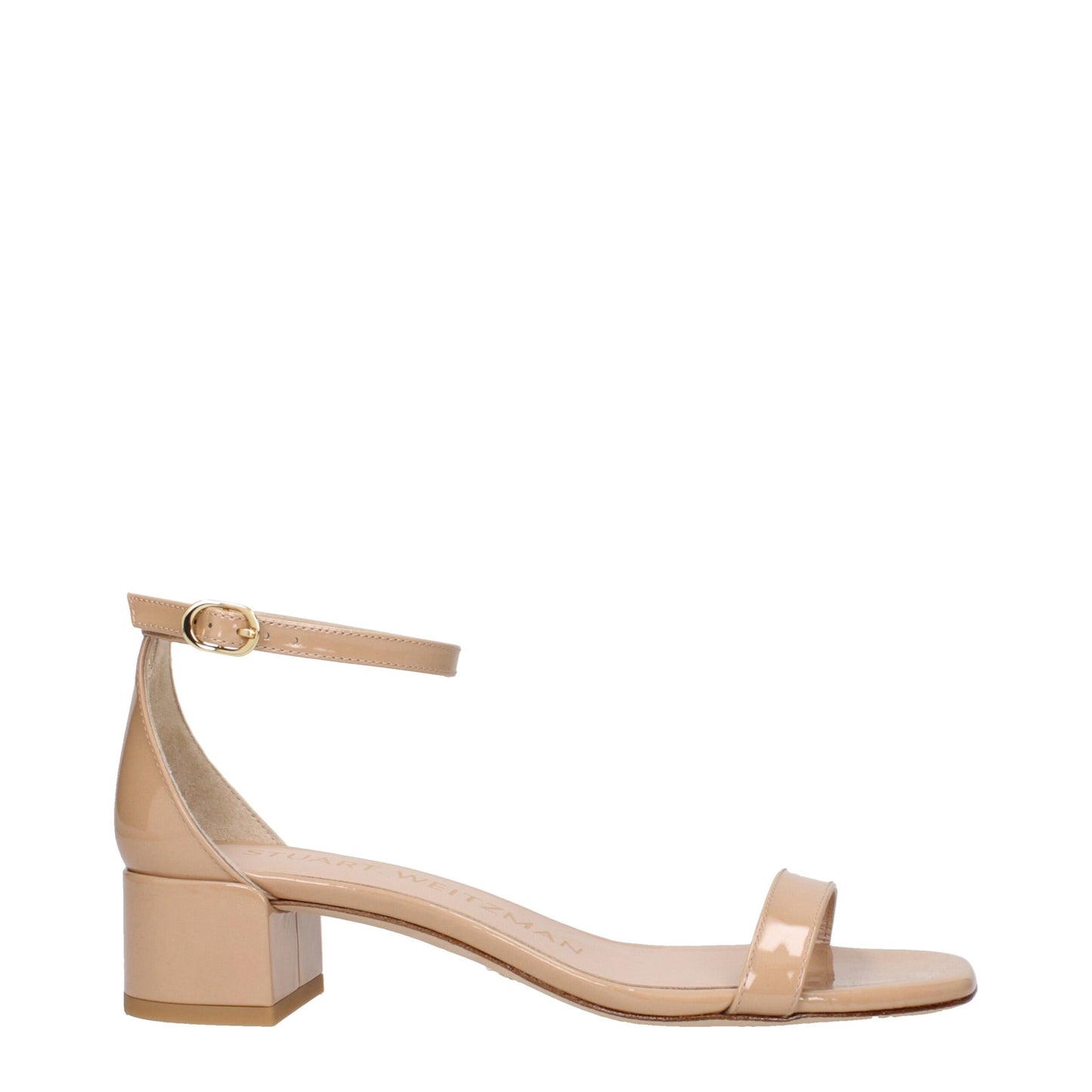 Stuart Weitzman NudistCurve Patentleder Sandalen–Pink