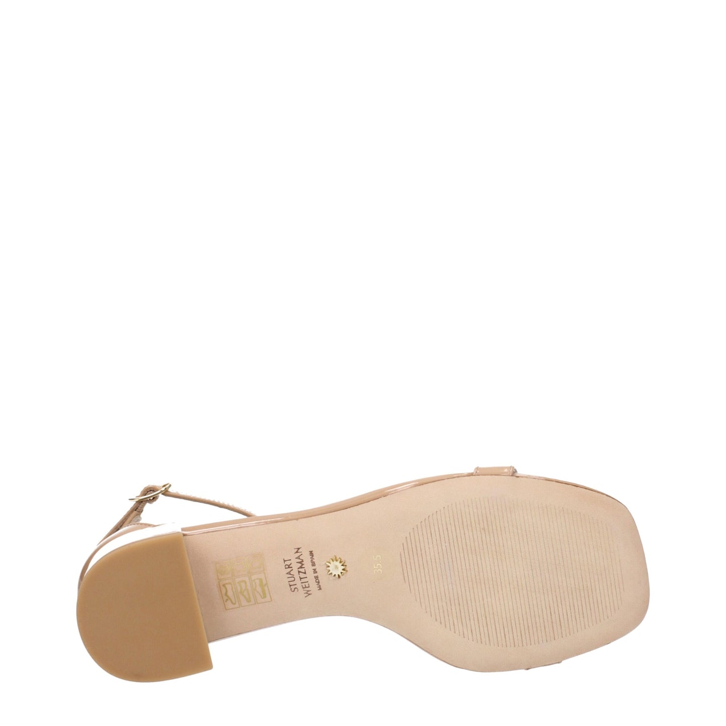 Stuart Weitzman NudistCurve Patentleder Sandalen–Pink