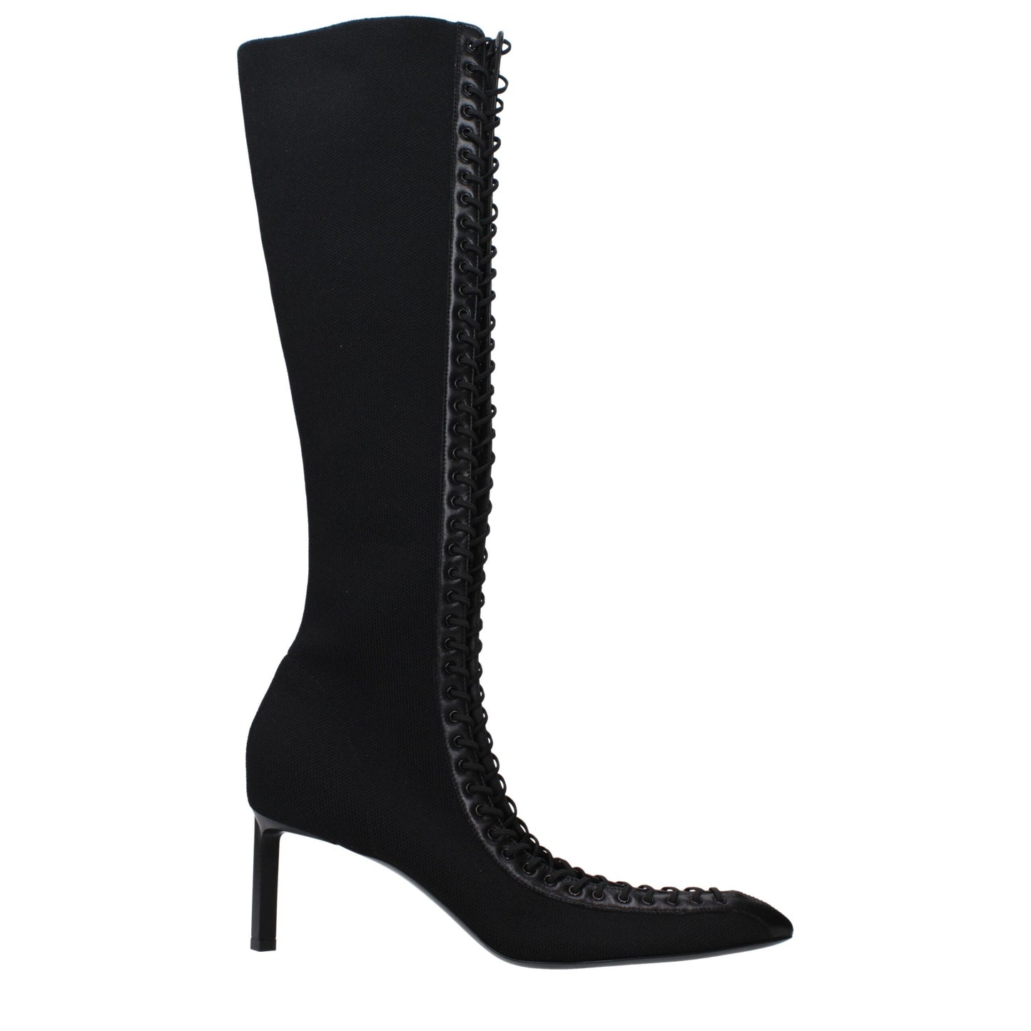 Givenchy Black Fabric Lace Up Boots