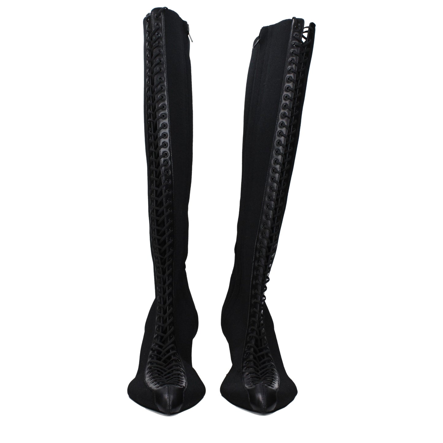 Givenchy Black Fabric Lace Up Boots
