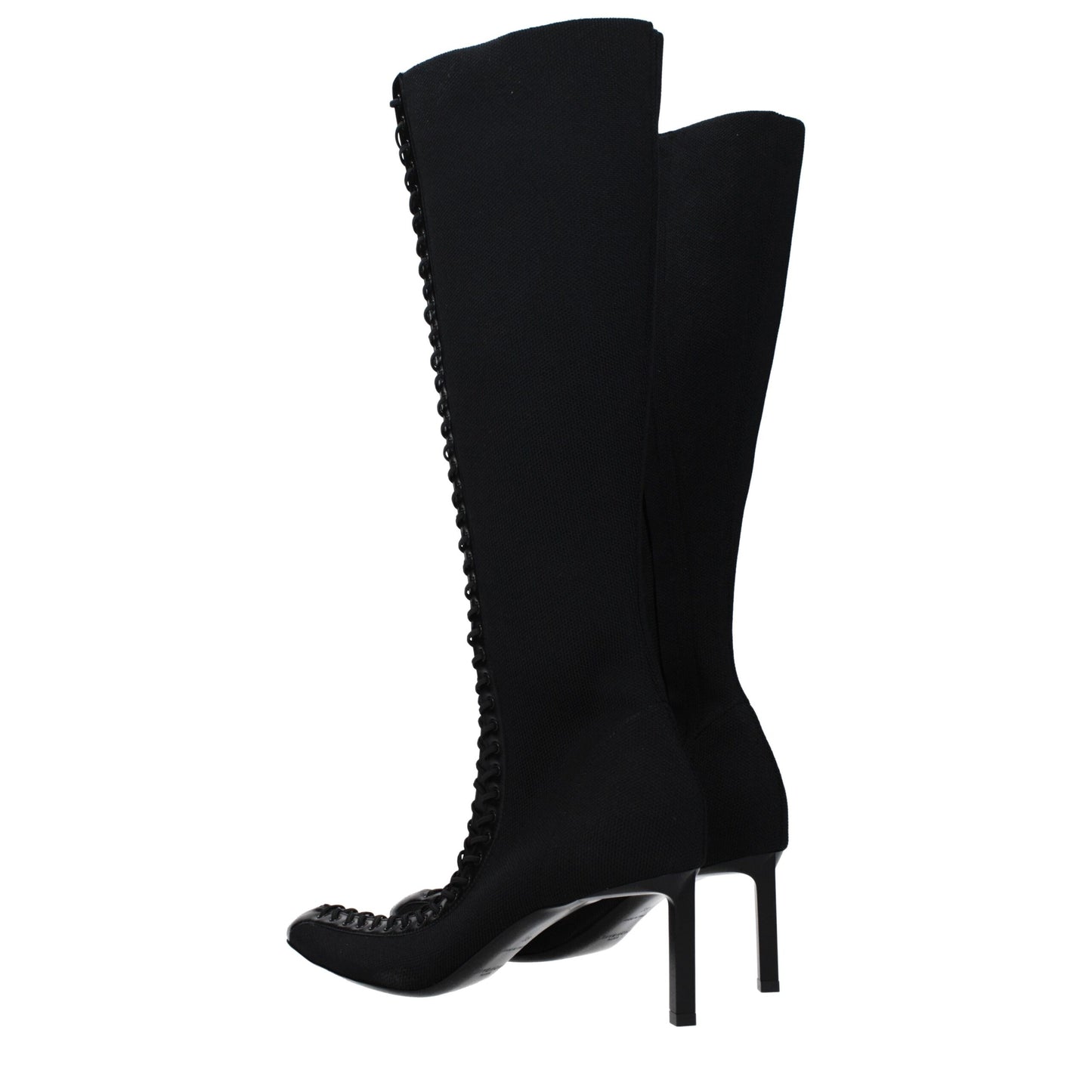 Givenchy Black Fabric Lace Up Boots