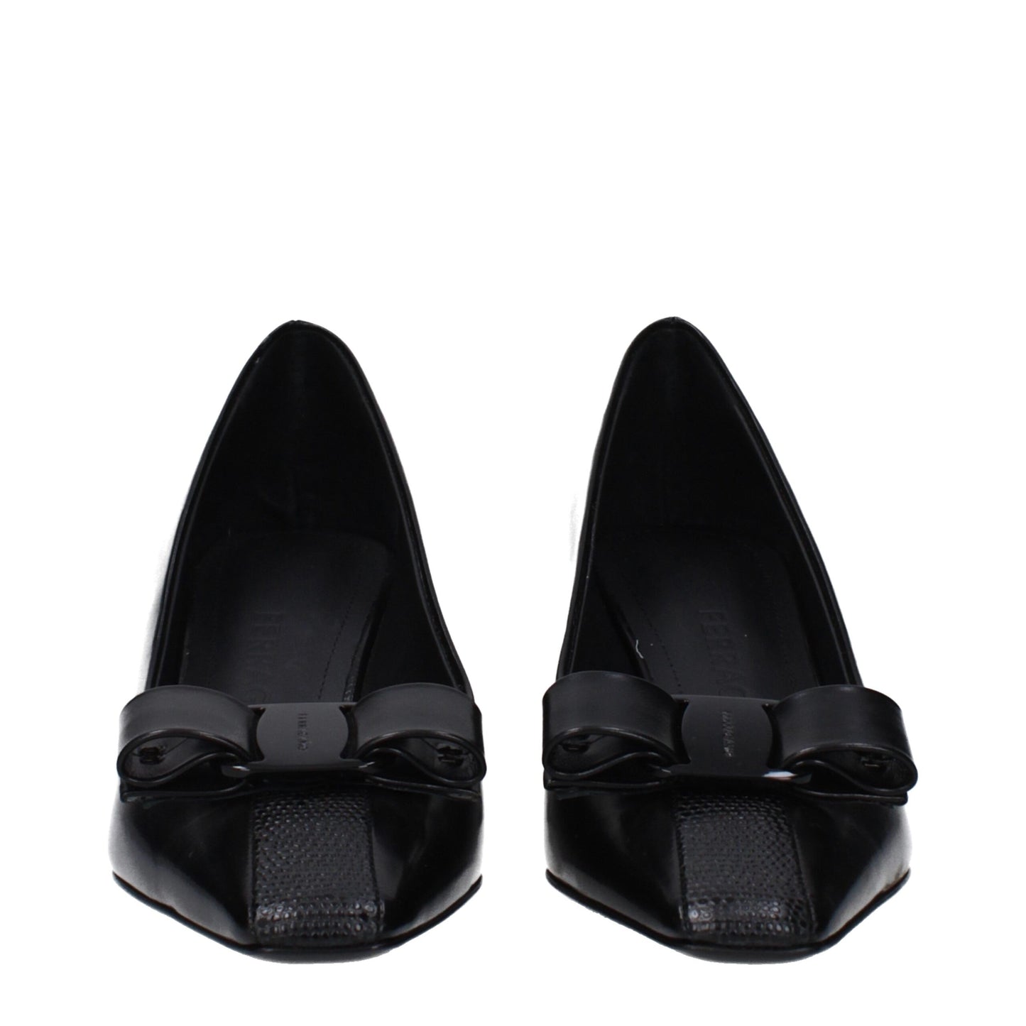 Salvatore Ferragamo Black Leather Broch