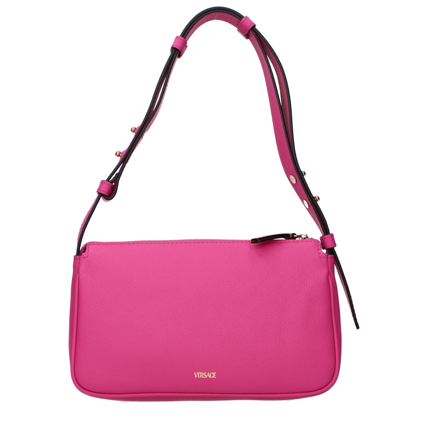Versace Fuchsia Leder Schoudertas Met Medusa Sluiting