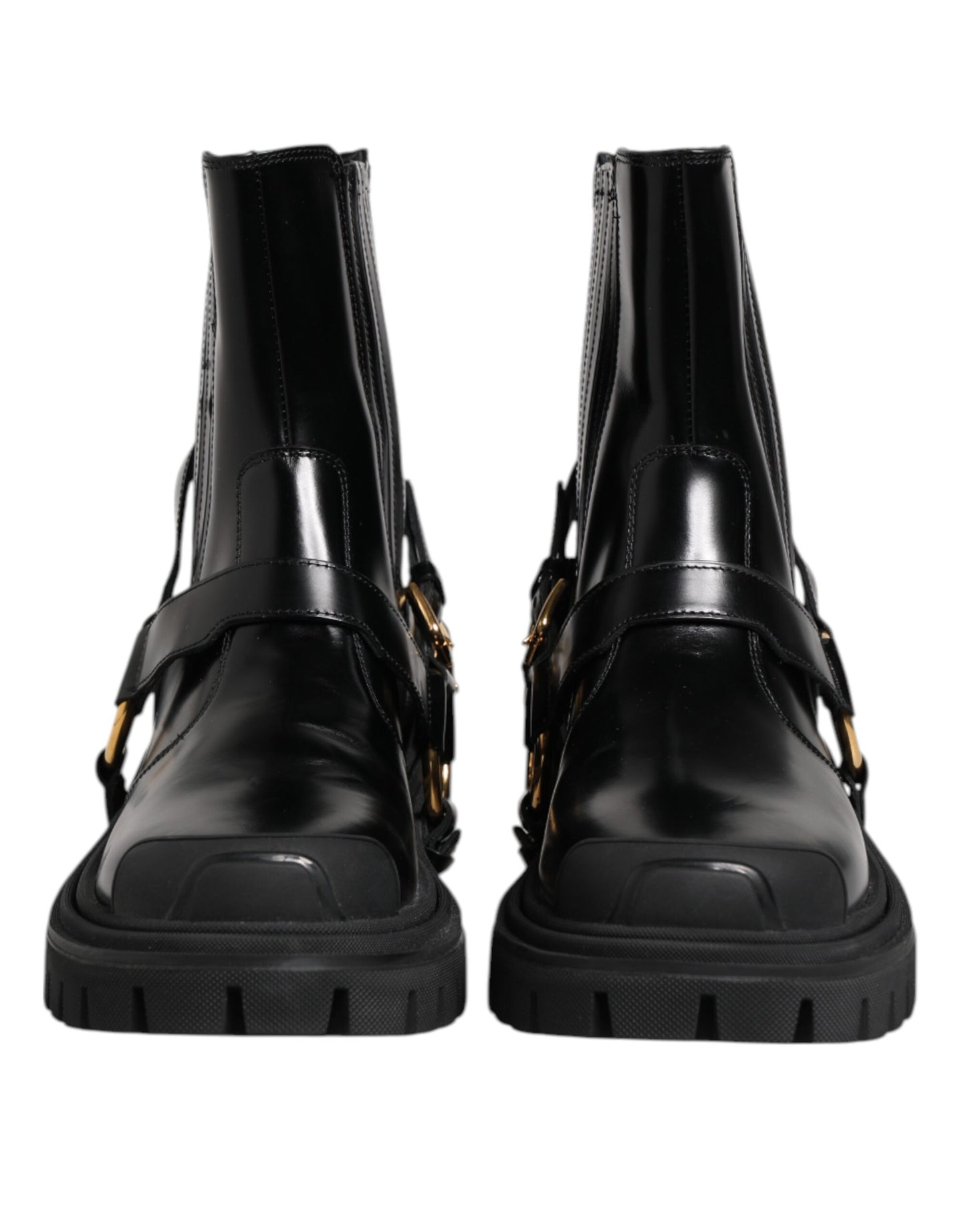 Dolce & Gabbana Black Leather Chelsea Men Short Boots Shoes by Dolce & Gabbana