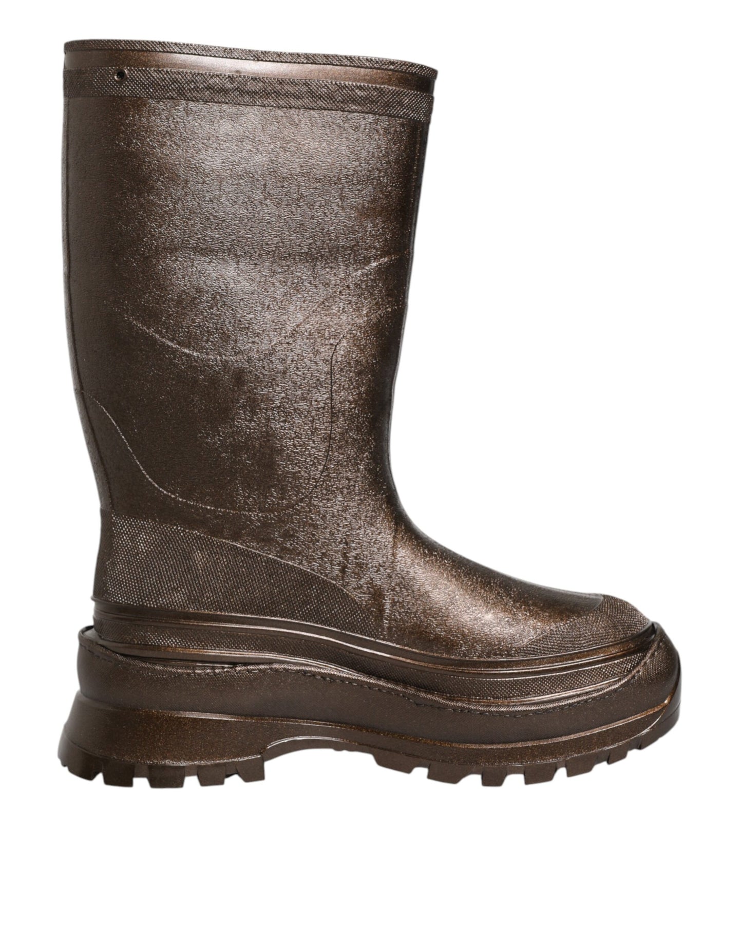 Dolce & Gabbana Metallic Brown Pull On Rain Boots Shoes by Dolce & Gabbana