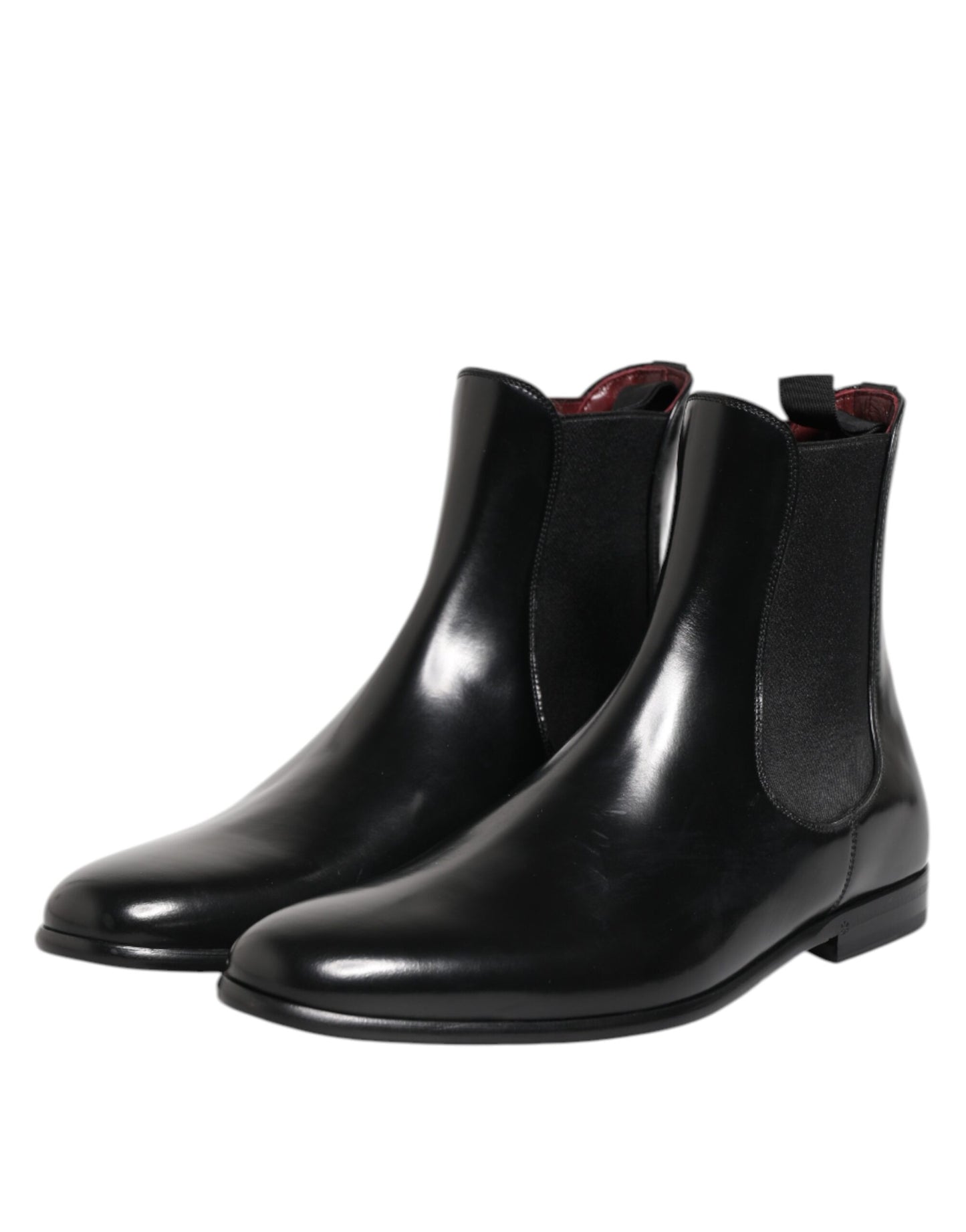 Dolce & Gabbana Black Chelsea Slip On Mid Calf Boots Shoes by Dolce & Gabbana