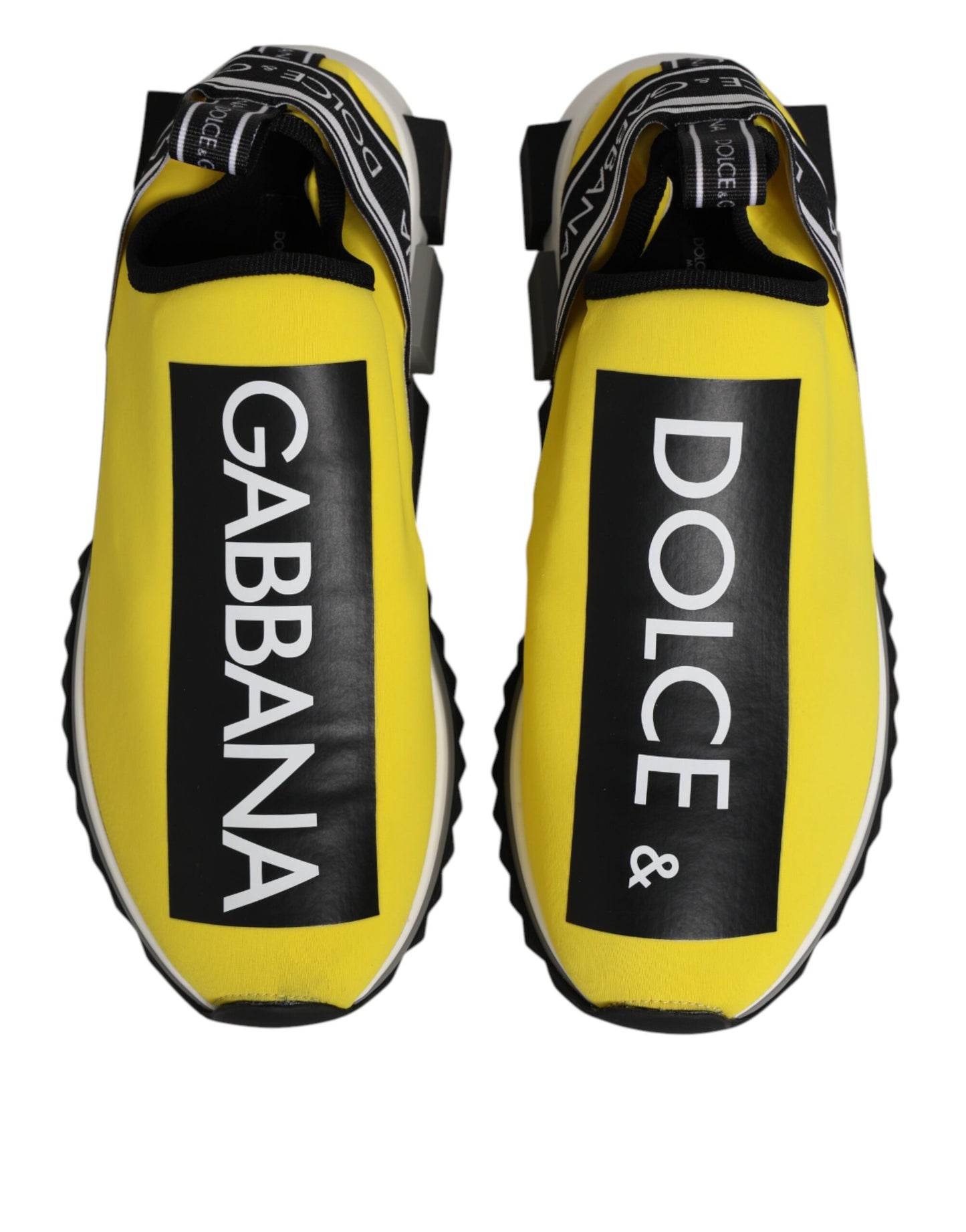 Dolce & Gabbana Yellow Logo Low Top Sorrento Sneakers Shoes by Dolce & Gabbana
