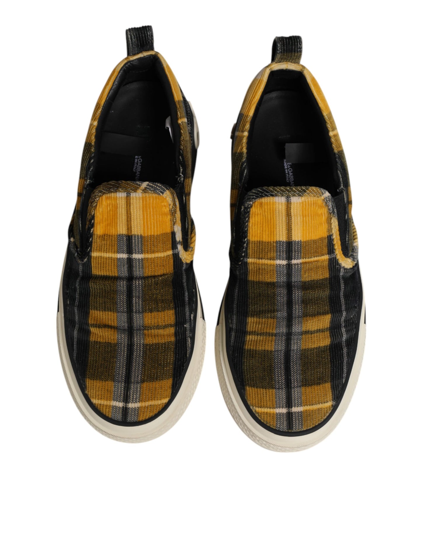 Dolce & Gabbana Multicolor Portofino Tartan Check Sneakers Shoes by Dolce & Gabbana