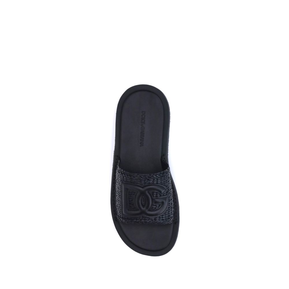 Sandales en raphia crocheté Dolce & Gabbana