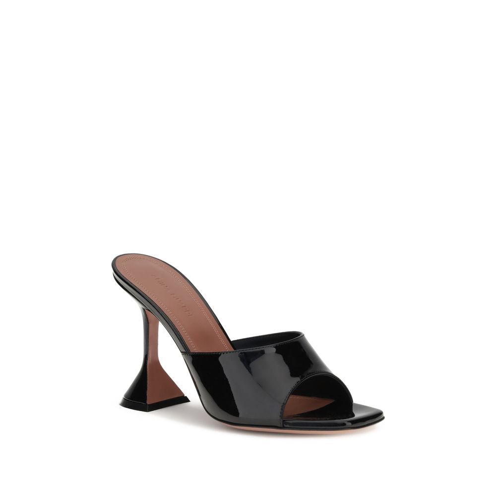 Amina Muaddi Patent Leather Lupita Sandals