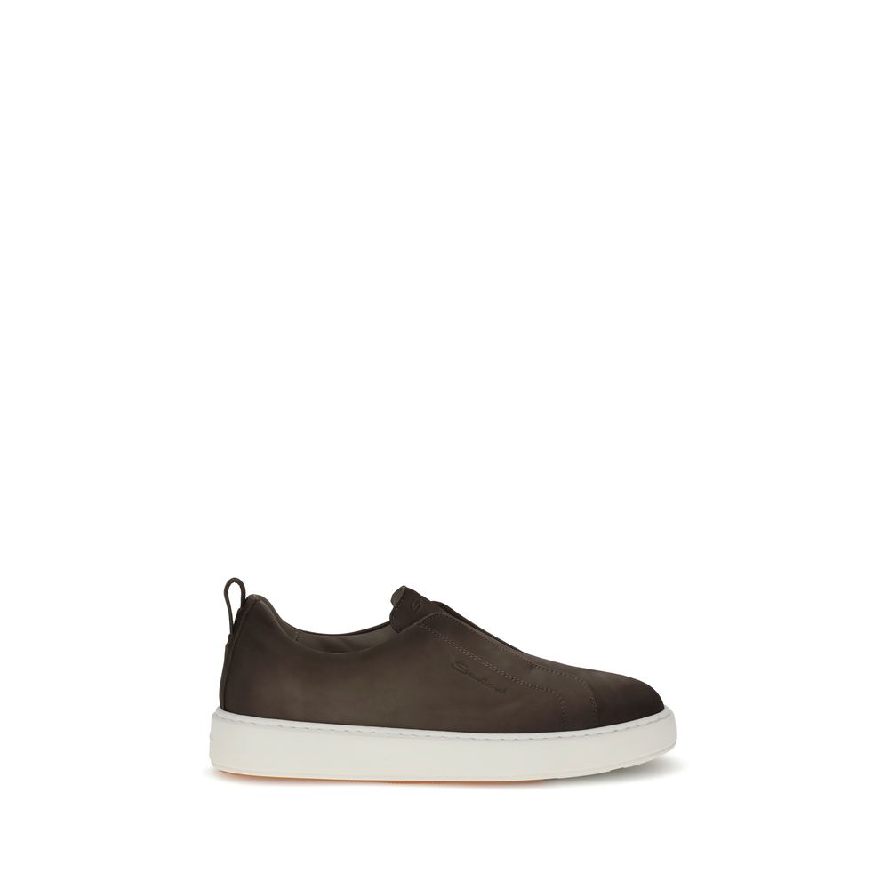 Santoni Slip-On Sneakers Leather - Orange Sole Edition