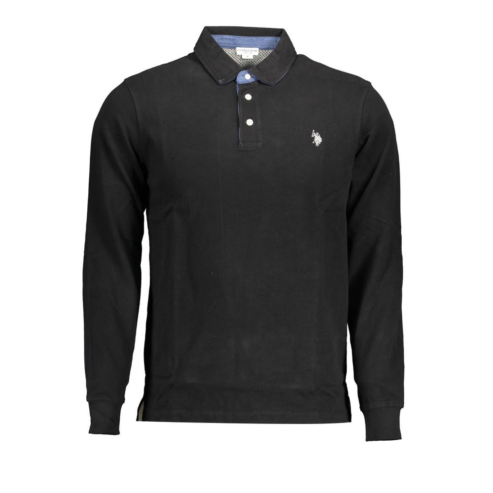 US POLO ASSN. Black Cotton Polo Shirt