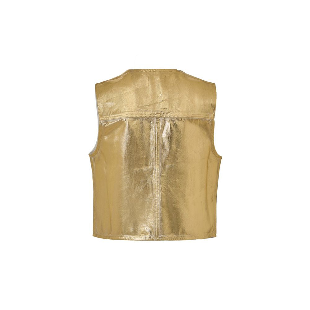 Ganni Gold Cotton Slevelless Jacket