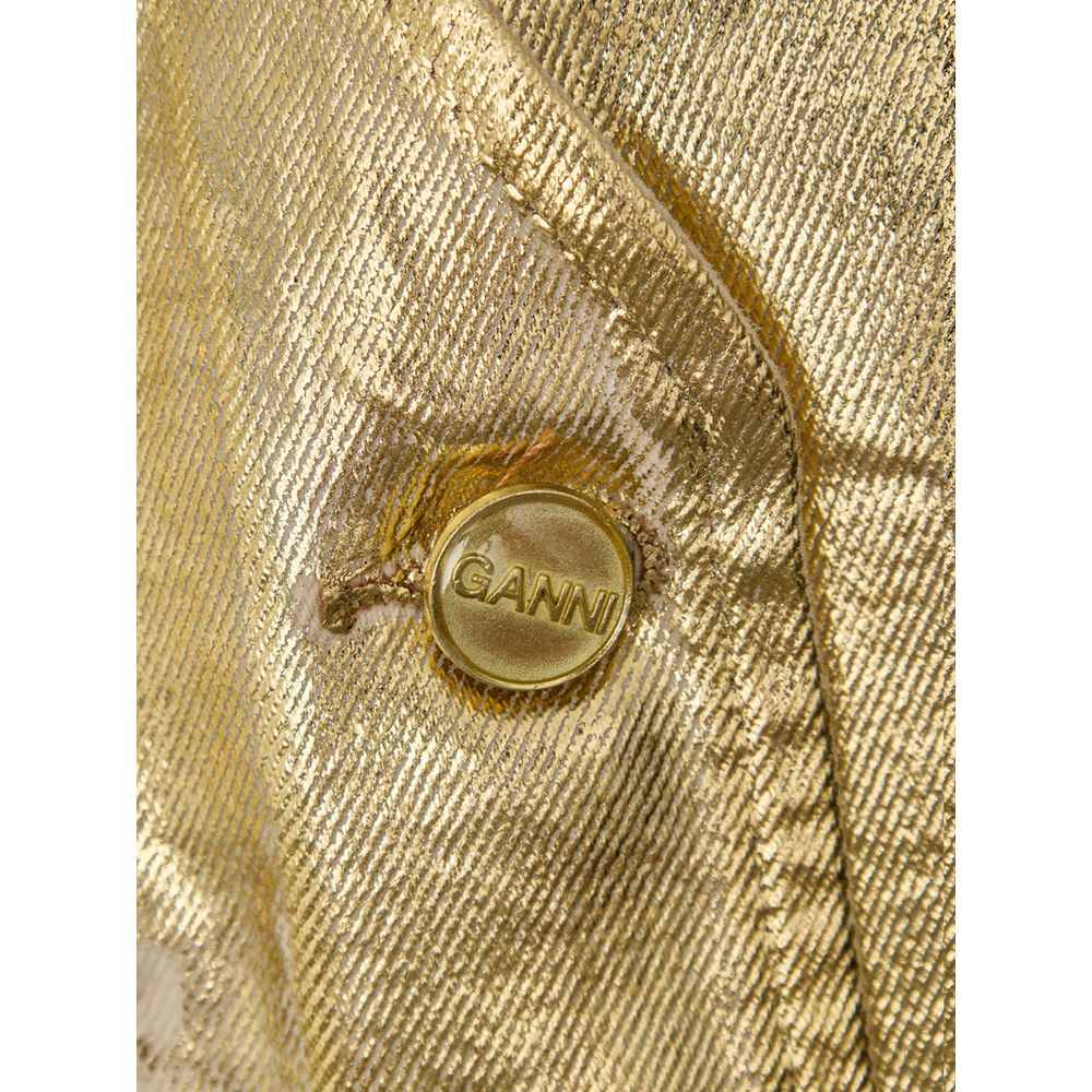 Ganni Gold Cotton Slevelless Jacket