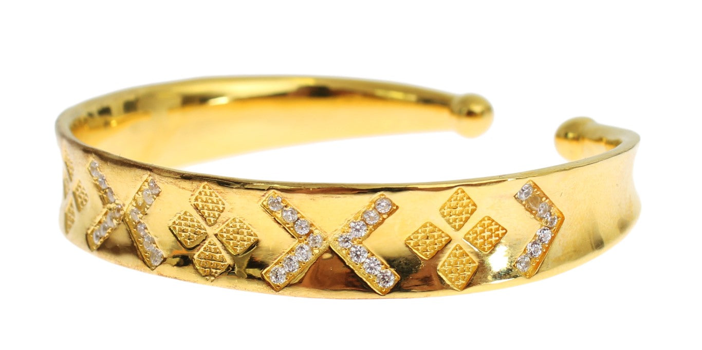 Bracelet élégant Nialaya en argent plaqué or et zircons cubiques