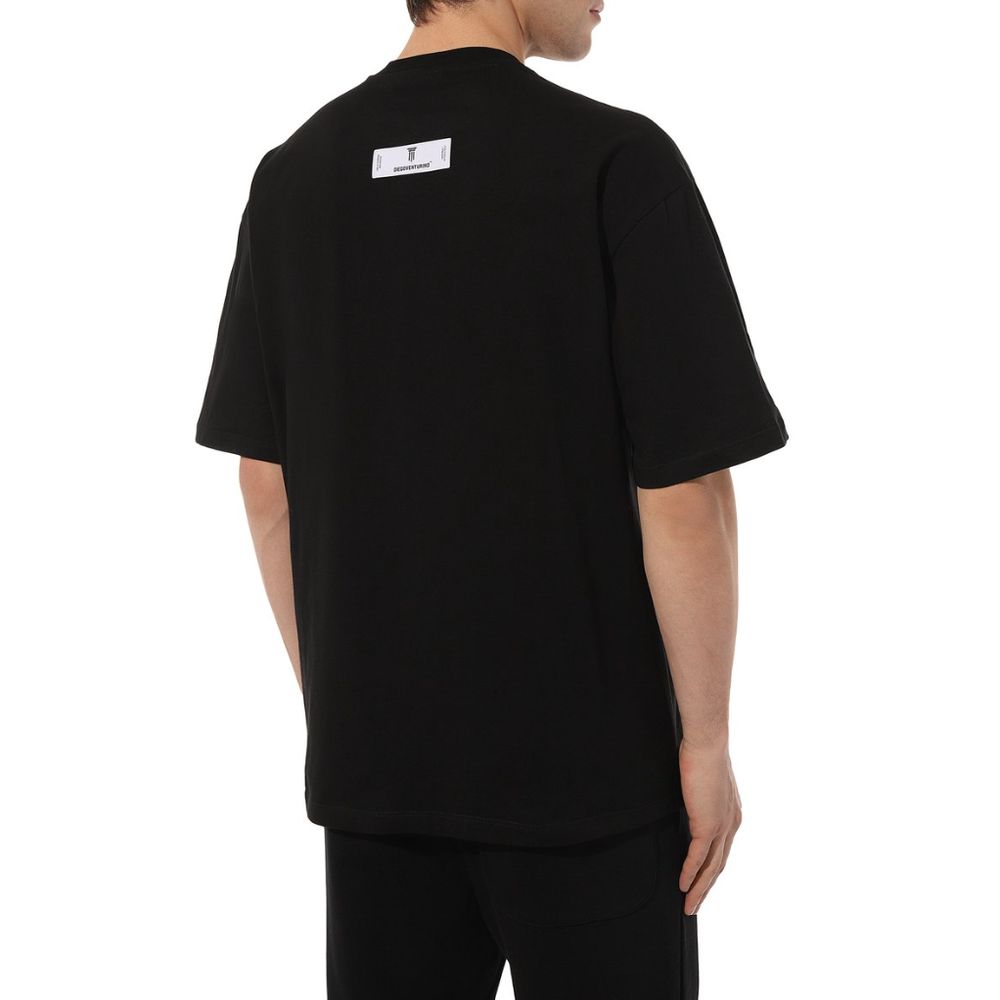 Diego Venturino Black Cotton T-Shirt by Diego Venturino