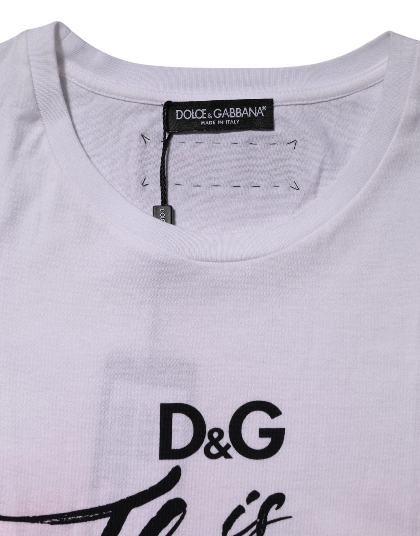 Dolce & Gabbana White DG Floral Embellishment Top T-shirt
