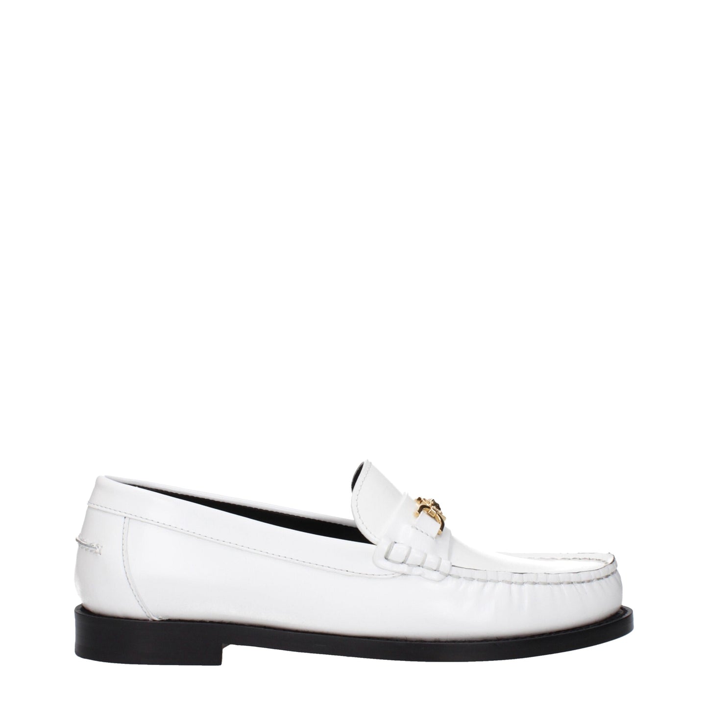Versace Loafers Witte Lederen Instap Elegante Pasvorm